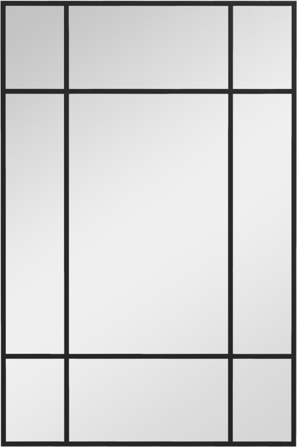 ZYLARO Wandspiegel - Metalen frame - Zwarte strepen - Meerlaags glas - 90 x 2 x 60 cm