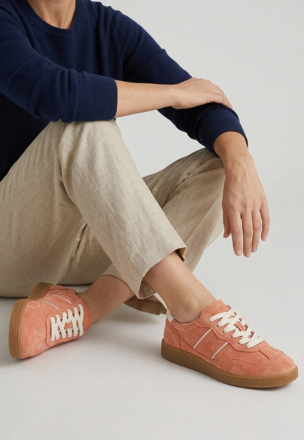 Roze damessneakers - Suède bovenwerk