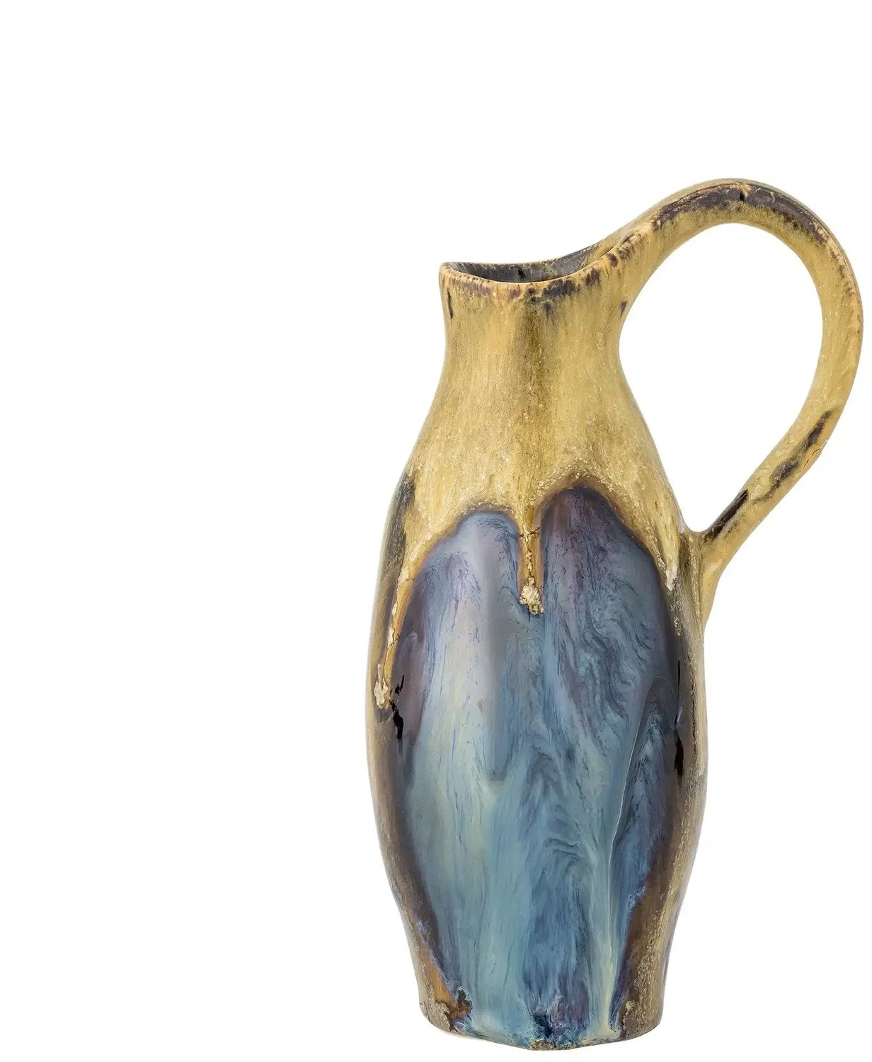 Bloomingville Vaas Jenkins – blauw/goud – 20 cm [gid://shopify/Metaobject/303390916943,gid://shopify/Metaobject/303390884175]