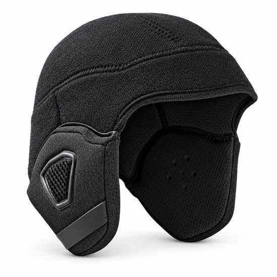 Helmmuts Met Oorwarmers Winter Kit voor ClearView, ICE en Signal Muts Fietshelm Medium Zwart Fietsmuts — afbeelding 2