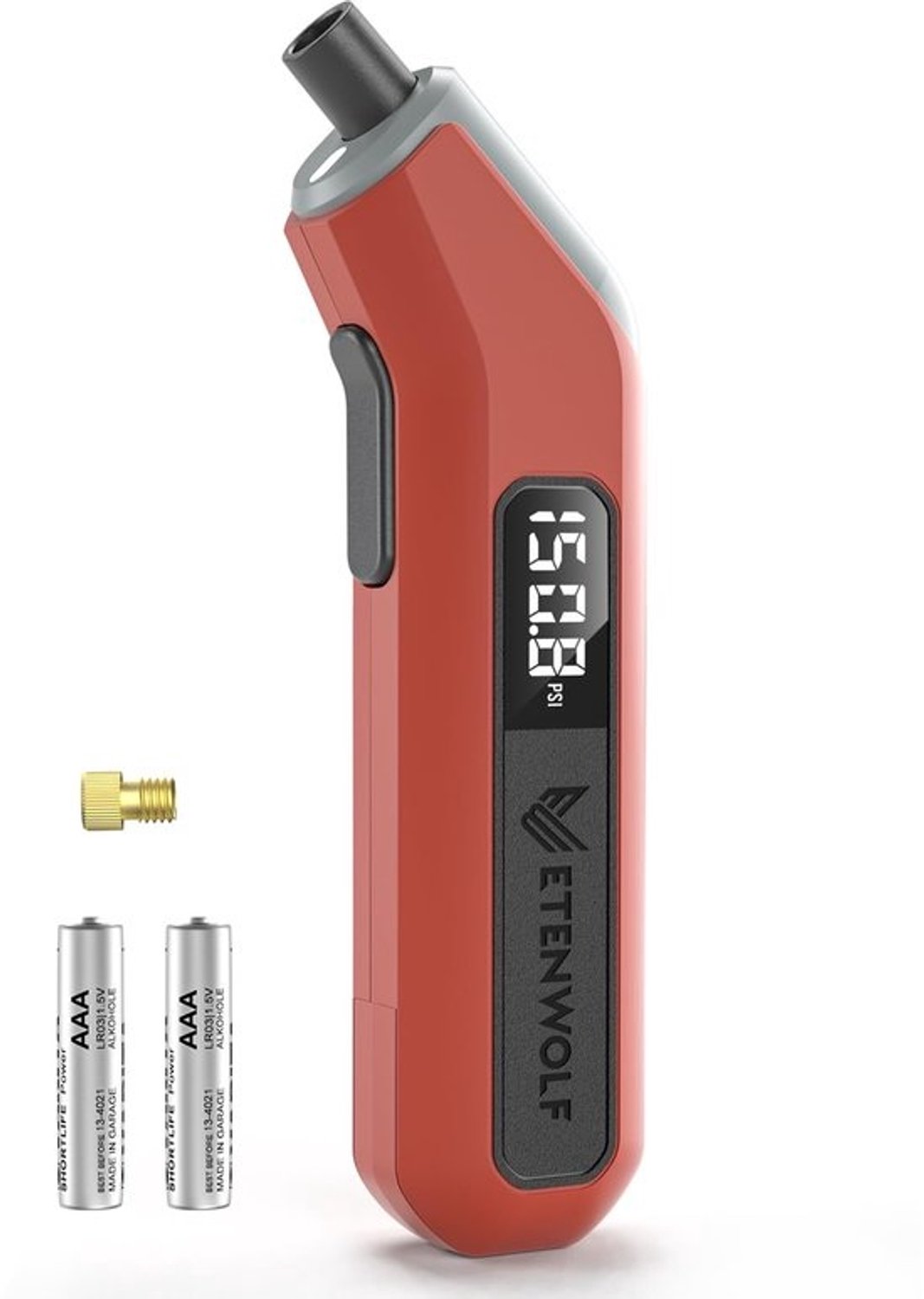 Thijox - Elektronische meter voor de bandenspanning van auto fiets en motor - ETENWOLF T300Plus - 0,2–13,8 Bar - Gekalibreerd volgens ANSI B40.7 Klasse 2A - Inclu