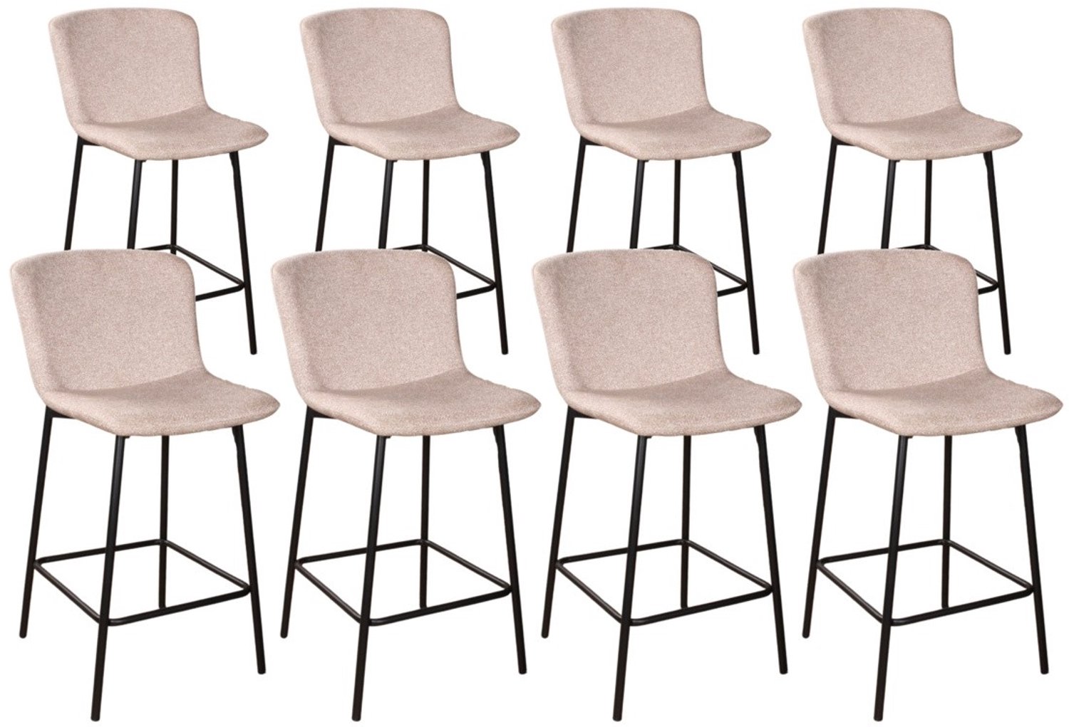 DS4U - - Vera barkruk 65 cm - Set van 8 - Champagne - Stof
