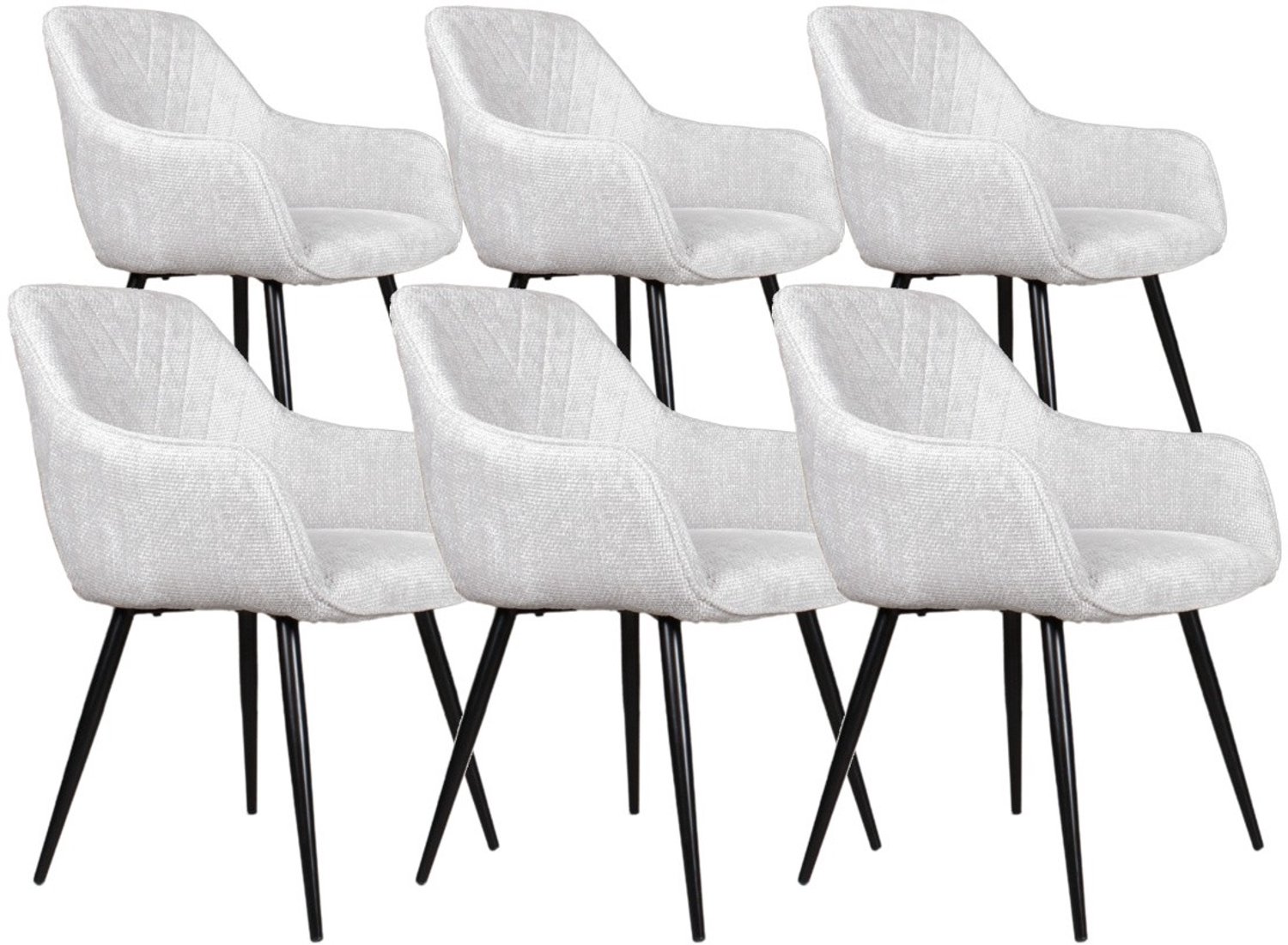 DS4U - - Flavio armstoel - Set van 6 - Lichtgrijs - Stof