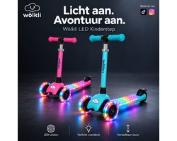 Wölkli Eylin Kinderstep - step 3 wielen - leeftijdsgroep 3+ - max 50kg - LED verlichting in de wielen - verlichting voetenplank - hoogte verstelbaar