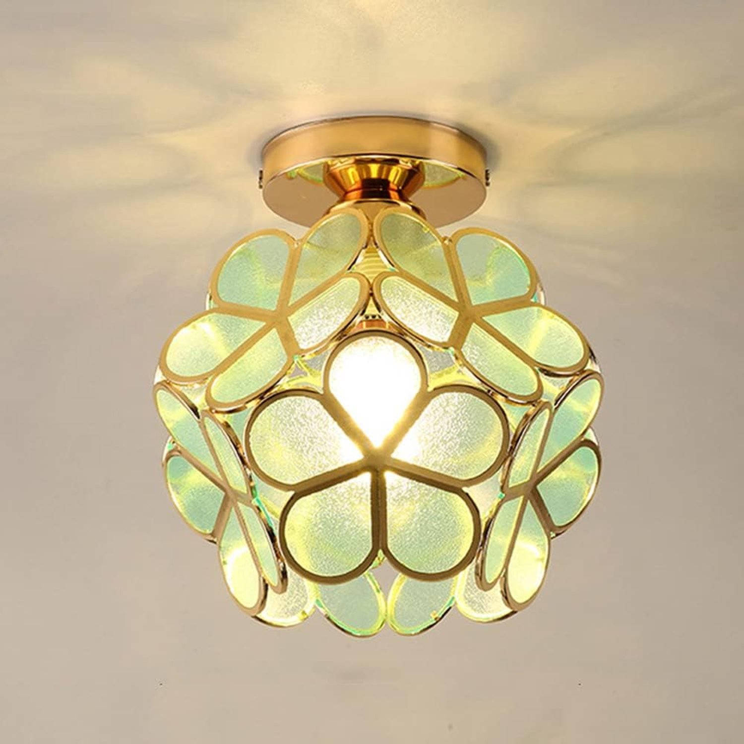 Vintage industriële plafond‑ en hanglamp – Metalen design – E28 fitting – Creatieve binnenlamp – Groen – Geschikt voor gang en slaapkamer