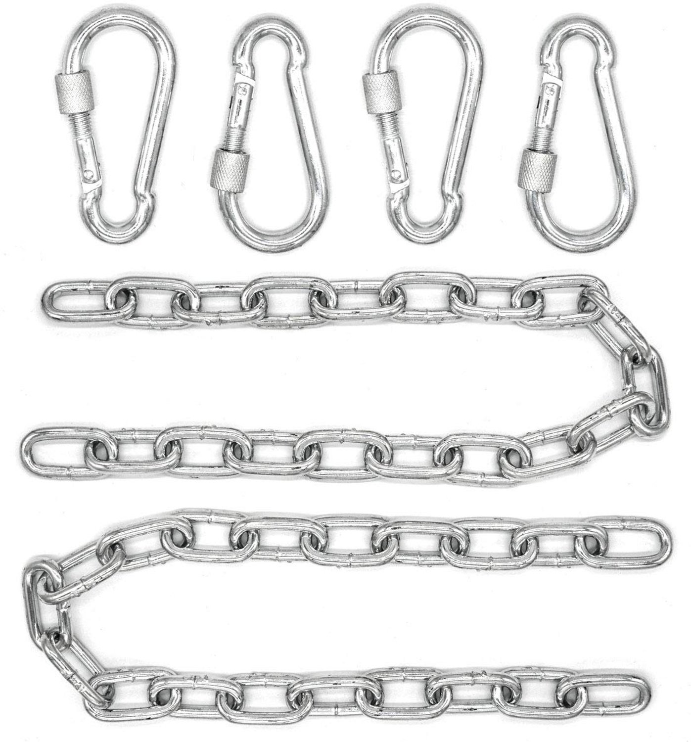 Hangende stoelketting 2x 50cm - tot 230kg - 4 karabiners - perfecte schommel ophangset - m-winkel