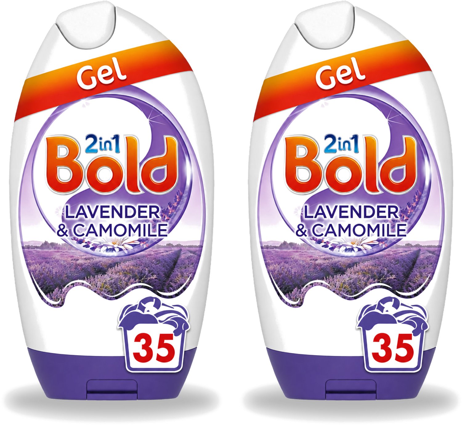 2 x BOLD - Wasgel - 2 in 1 - Lavendel en Kamille - 35 Wasbeurten - Voordeelverpakking - 2 stuks