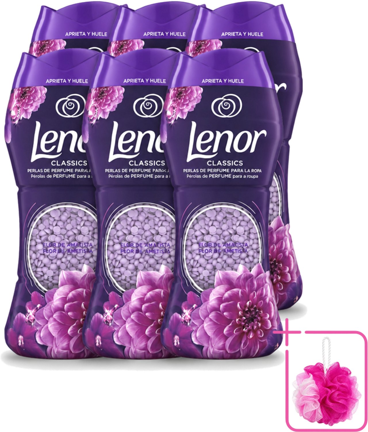 6 x Lenor Unstoppables – Geurbooster – Amethyst – 210 g - Bulkverpakking - Geurbooster was - Douchemop - Wasgeur
