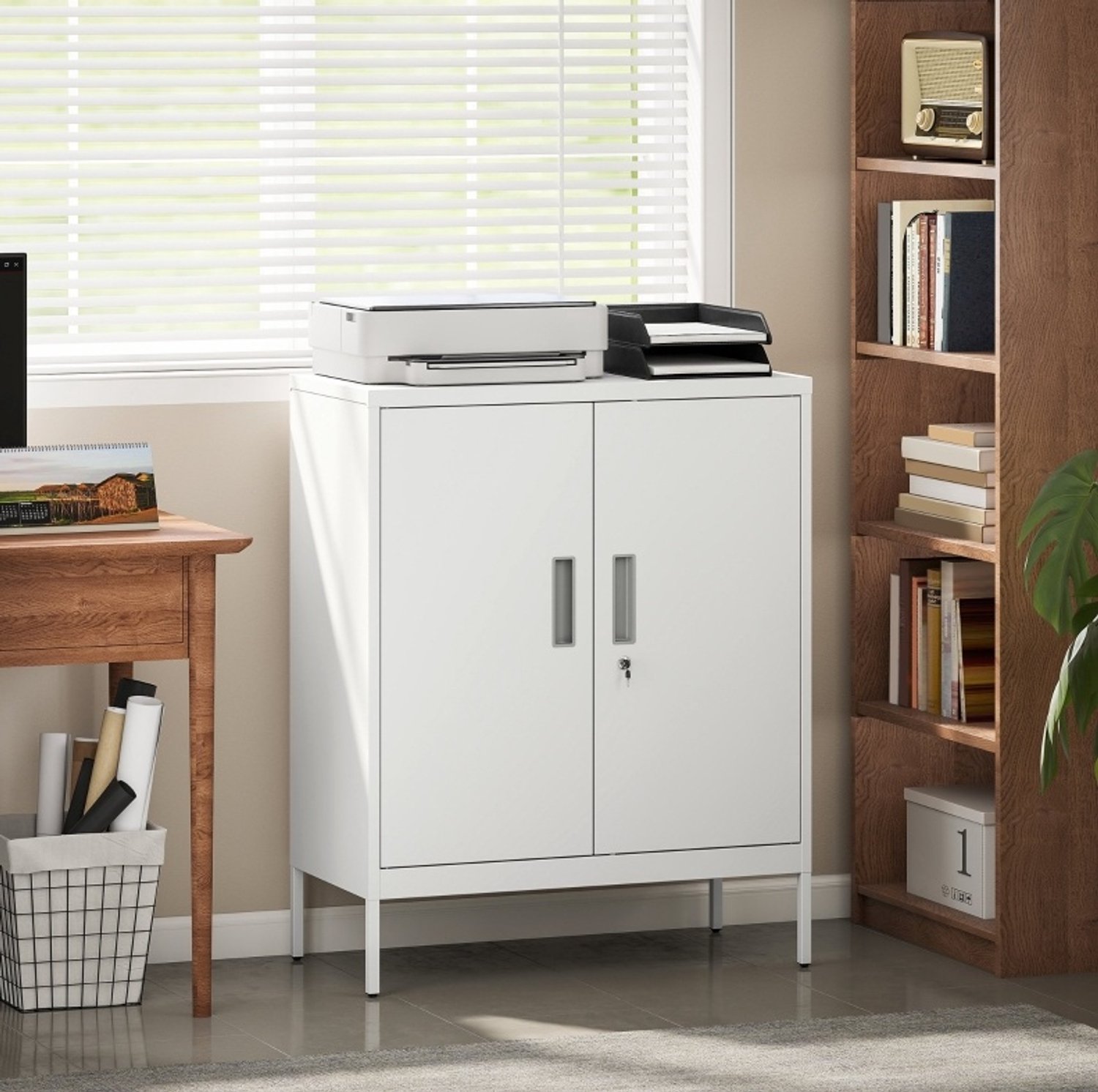 CHICFURN Archiefkast - Afsluitbaar - 2 deuren - Wit