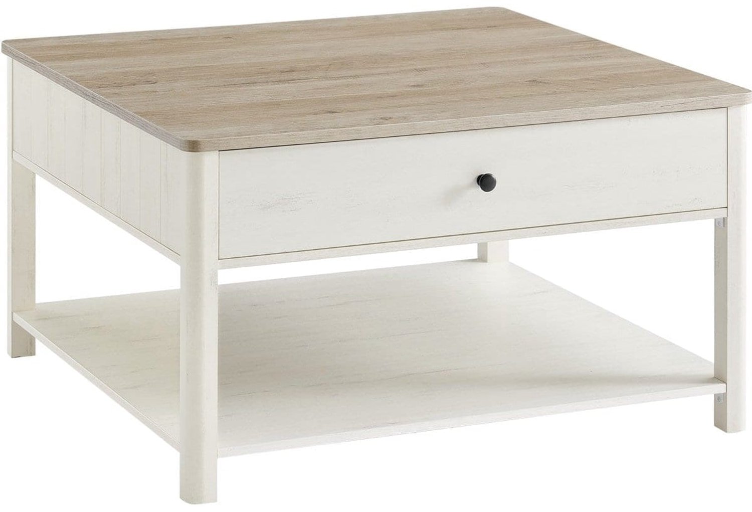 Klarven Salontafel Greige - Industrieel Design - Stevig Frame Met Opbergruimte - Draagvermogen 25 Kg Greige gemêleerd-wolkenwit