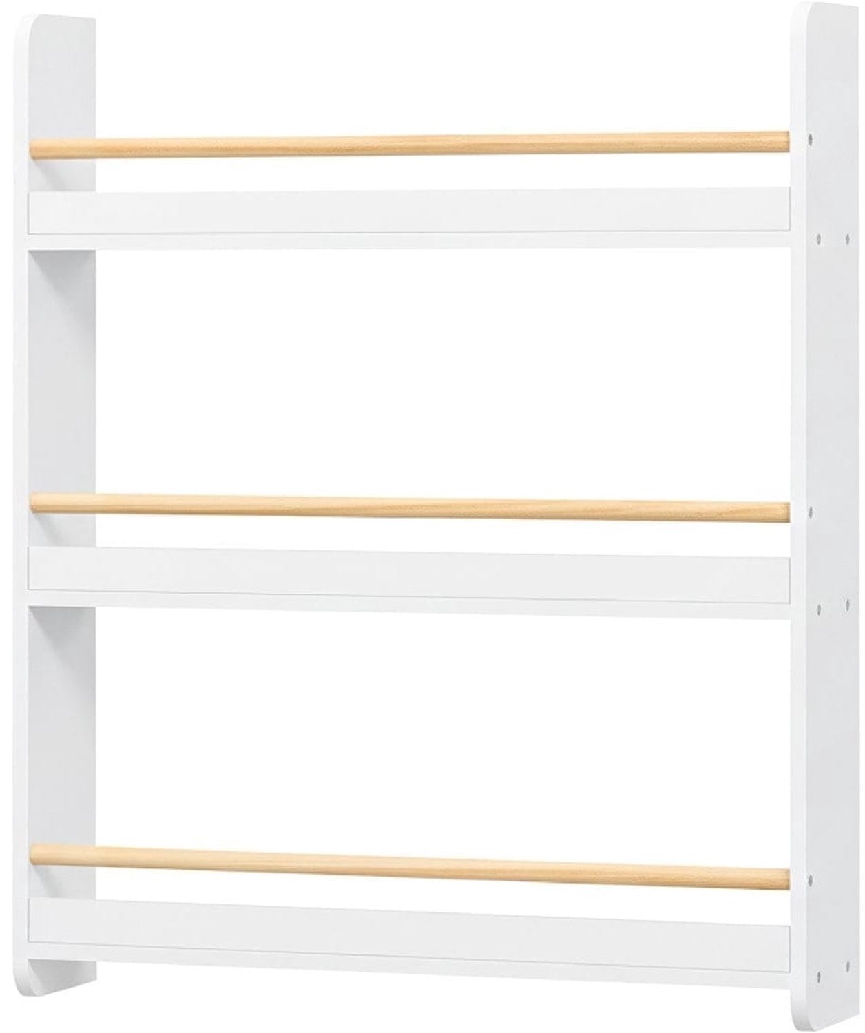 Klarven Kinderboekenkast Wit - Boekenkast Kind - Boekenkastje - Bookcase - 3 Niveaus, Wandmontage - Draagvermogen 32kg - 60x12x75 cm
