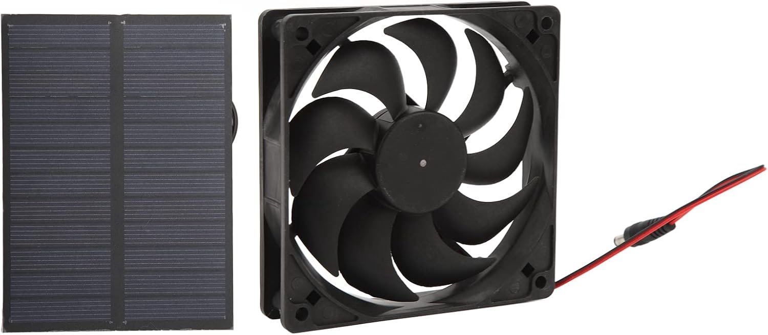 Solar Fan 12V 3W - Zonnepaneel Ventilator - Voor Buitengebruik - Ideaal voor Caravans en Kampeerders - Vemera