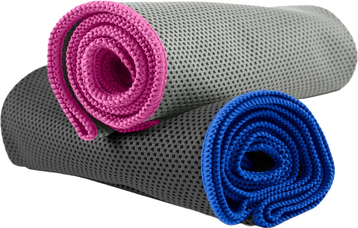 NirvanaShape - microvezel handdoek - verkoelende handdoek - koelhanddoek met directe verkoeling - ultralichte cooling towel - 80 x 30 cm - Grijs / Roze Rand