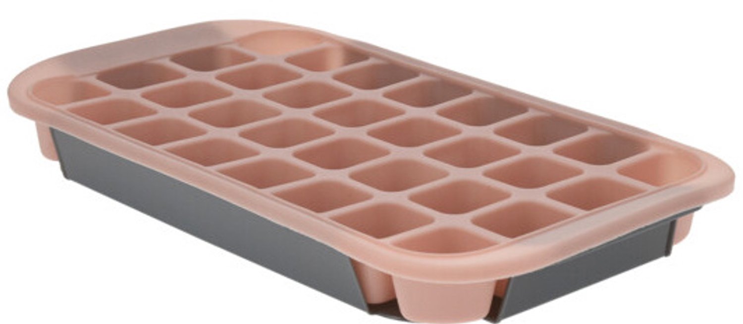 EH Excellent Houseware - IJsblokjesvorm voor 32 blokjes, 33,5 x 18 x 3,5 cm - roze