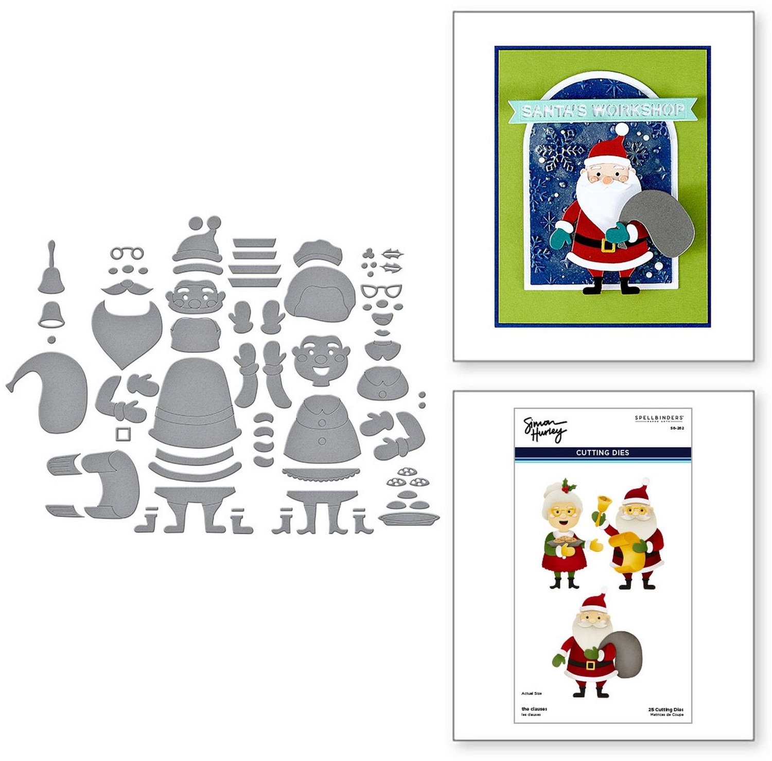 Spellbinders Simon Hurley Snijmallen Kerst - The Clauses - 25 st.