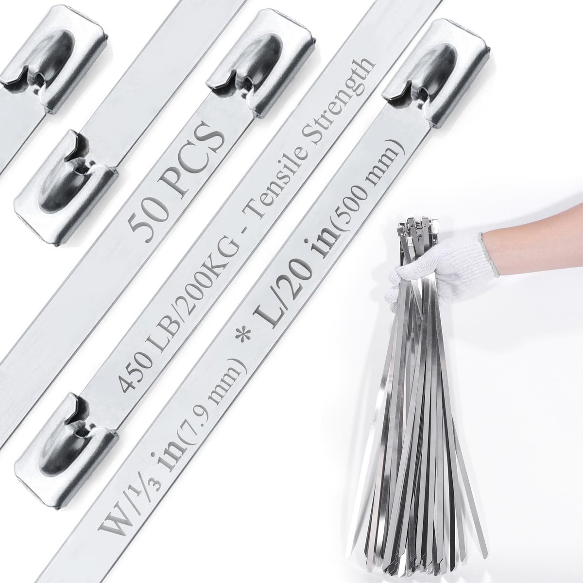 Elzusha - Heavy Duty Roestvrij Stalen Zippers - 100 Stuks 20 inch