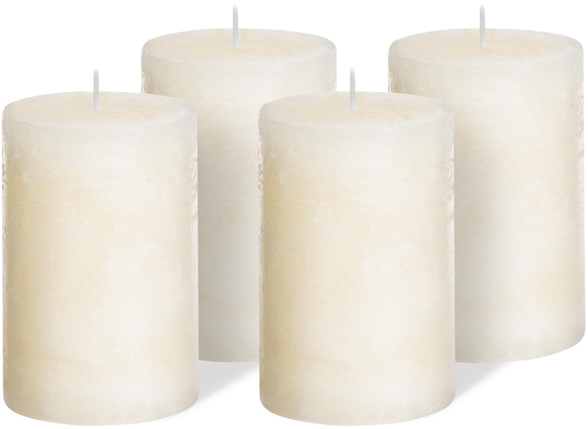 Elzusha - Set van 4 Decoratieve Pilaren Kaarsen voor Kerst