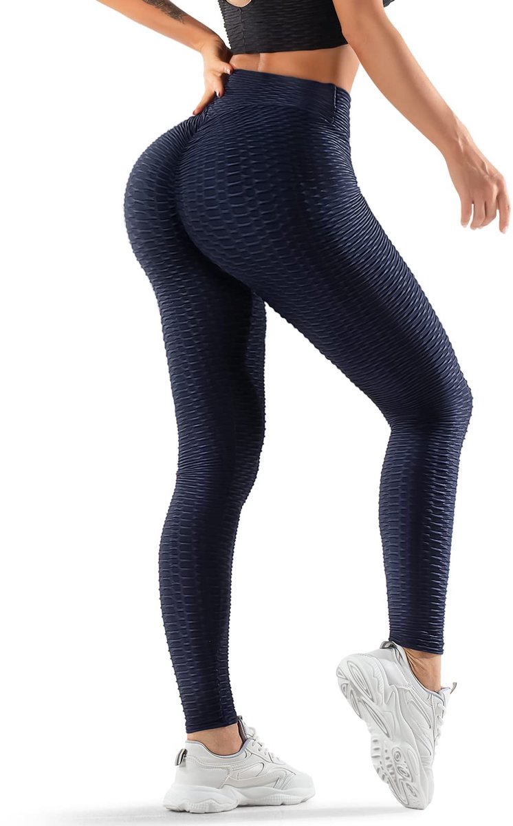 Elzusha - Hoge tailleleggings voor dames - Anti-cellulite en butt lifting - Donkerblauw