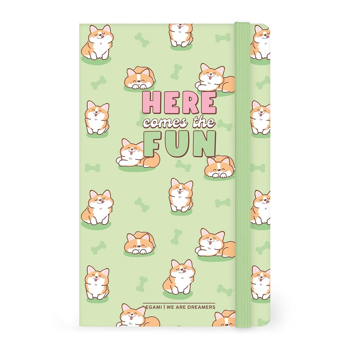 Elzusha - Corgi Notitieboek met Lijnen en Elastische Sluiting