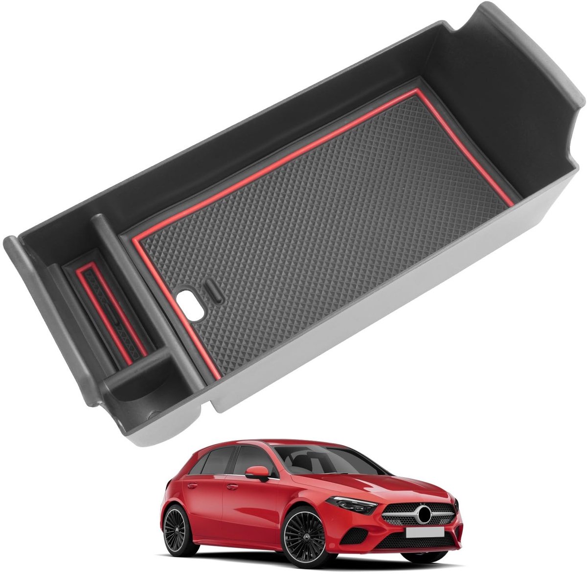 Elzusha - Opbergdoos voor Middenconsole Mercedes A-Klasse 2019-2024 - Met Antislip Bodem
