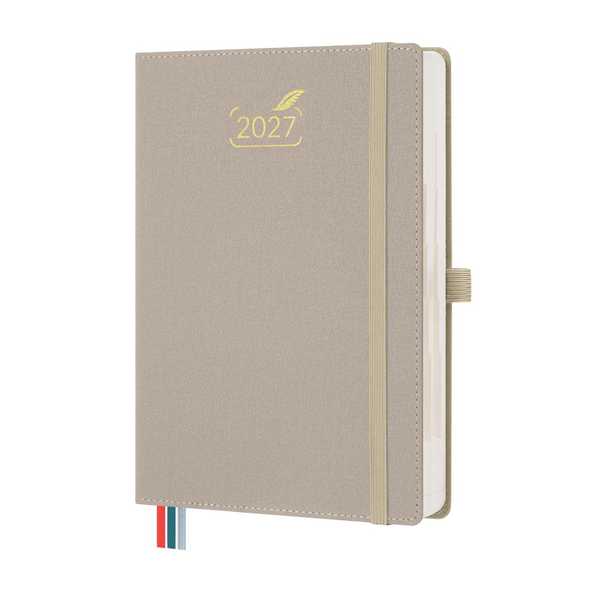Elzusha - Dagplanner 2027 - A5 formaat met 2 kolommen - Beige