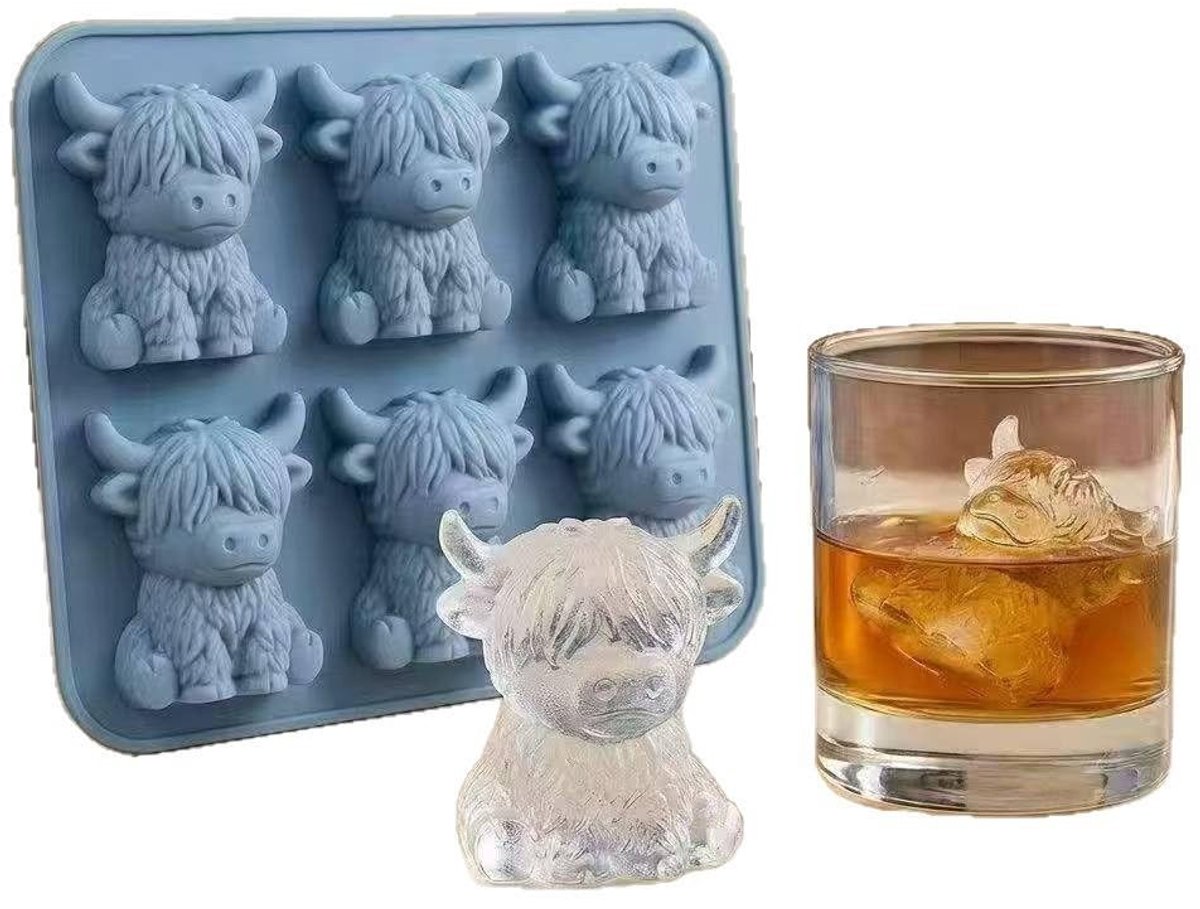 Elzusha - 3D IJsblokjesvorm Highland Cow - Siliconen Mould