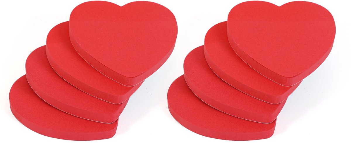Elzusha - Hartvormige Plaknotities - Rood - 8 Pads