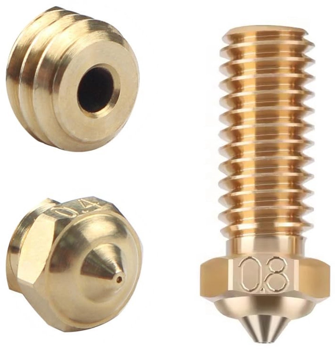 Elzusha - Nozzle voor QiDi X-Plus 3D Printer - 0.4mm/0.6mm/0.8mm Messing