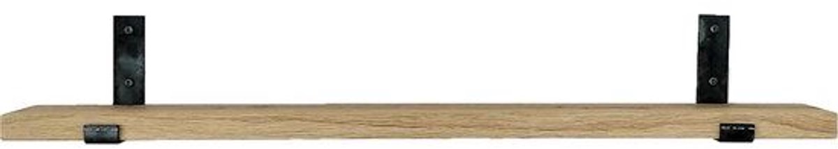 GoudmetHout Lichte Eiken Wandplank - 240x15 cm - Plankdragers L-UP Zonder Coating Licht eiken