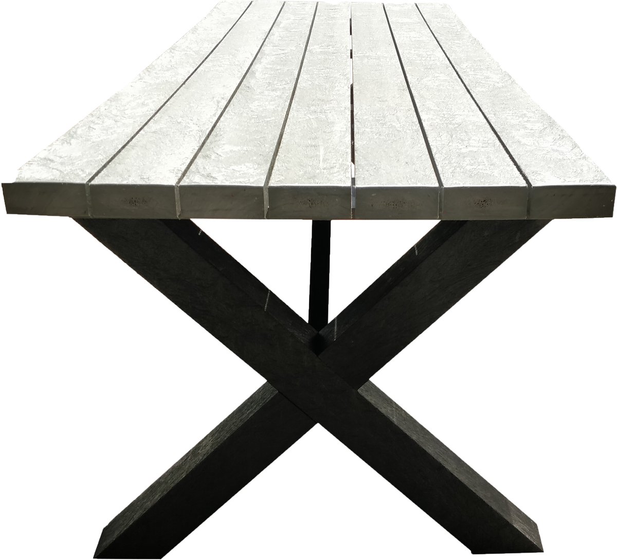 Oxford 180cm tuintafel X frame kruisframe - Grijs - 100% gerecycled Kunststof