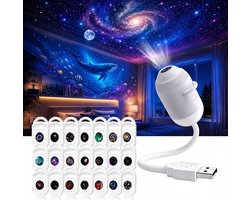 Sterrenprojector met 24 Films - 5D Holografisch & 360° Draaibaar - USB Plug & Play HD - Galaxy & Oceaan Projector - Cadeau voor Kinderen en Volwassenen - Sfeervolle Nachtlamp voor Slaapkamer - SOLLBRY®
