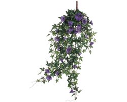 Mica Decorations Petunia Kunst Hangplant - L15 x B20 x H80 cm - Donkerpaars