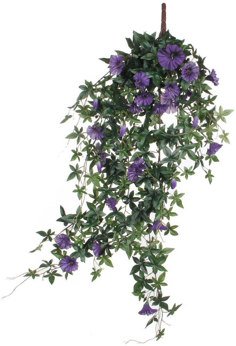 Mica Decorations Petunia Kunst Hangplant - L15 x B20 x H80 cm - Donkerpaars