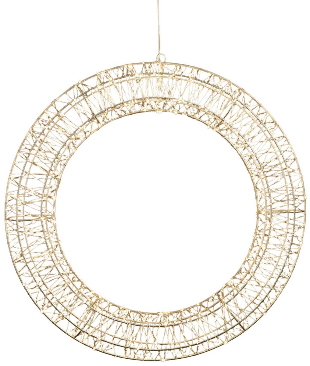 Luca Lighting Zilveren Lichtkrans met 900 Warmwitte LED's - Kerstversiering voor Binnen en Buiten - Kerstkrans met Verlichting voor Deur, Muur of Raam - Deurkrans voor Buiten - Diameter 50 cm - Zilver