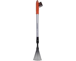 BLACK+DECKER Hark - Telescopische Tuinhark - Uitschuifbare Steel van 78 tot 111 CM - Bladhark - Tuingereedschap Aluminium Steel en Koolstofstalen Kop - Roestvrij - Zilver/Zwart van BLACK+DECKER — afbeelding 4
