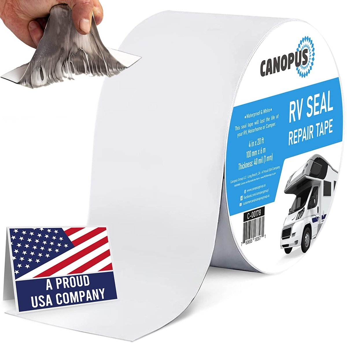 Butyl koord - Wit - 10 cm x 6 m - Extra sterke butylband voor campers en caravans
