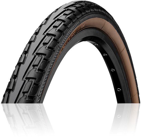 Zwarte Continental Ride Tour fietsband met bruine zijkant, 700c x 35.