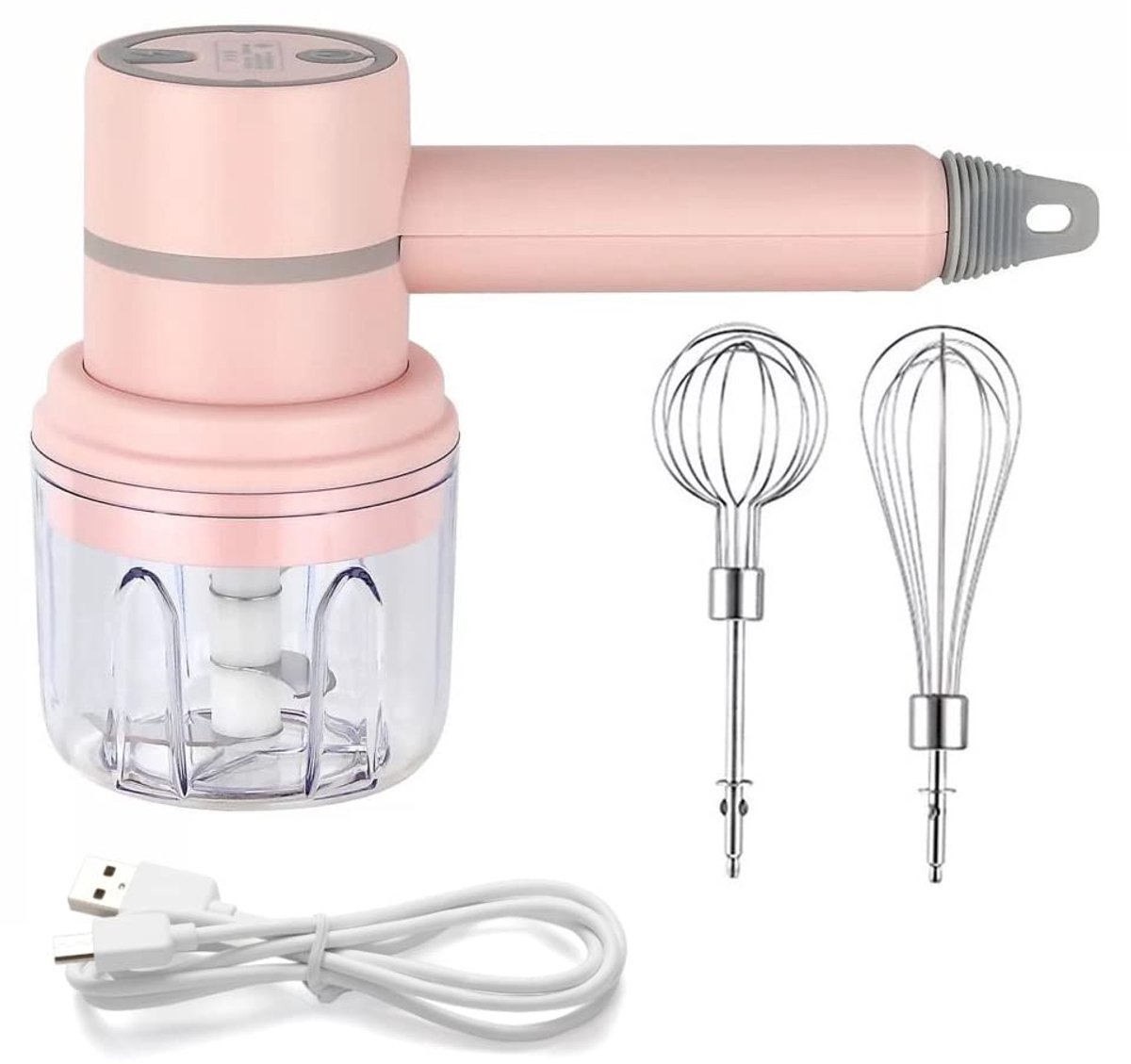 Blender-garde-2-in-1 draadloze elektrische blender, draagbare multifunctionele keukenmachine, kan worden gebruikt om eieren te mixen, slagroom te kloppen, knoflook te hakken, enz