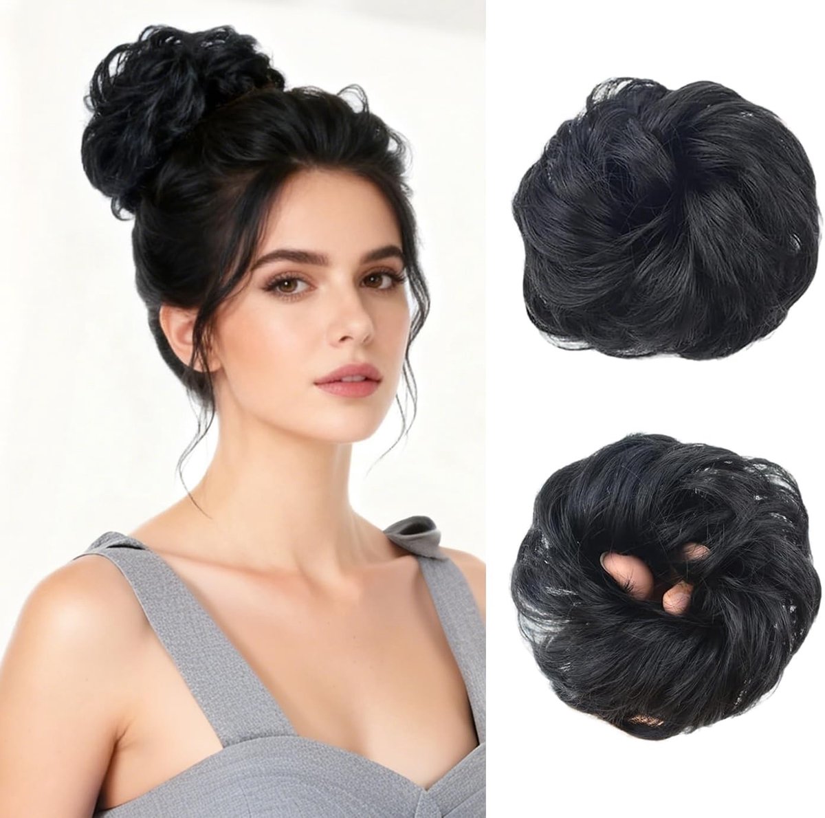 Messy Bun Haarstukje - Donkerbruin - Synthetische Chignon voor Volume - Voor Vrouwen