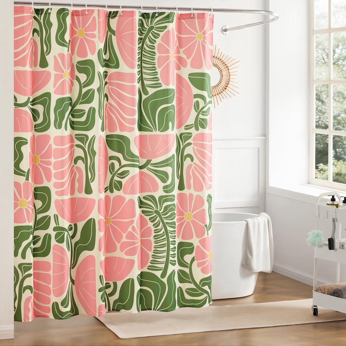 Douchegordijn - Polyester - Waterbestendig - Roze