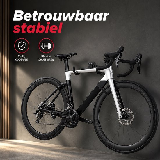 Pro Fiets Ophangsysteem - Muurbeugel - Racefiets - Mountainbike - Max 30kg - Wieport van Merkloos — afbeelding 5