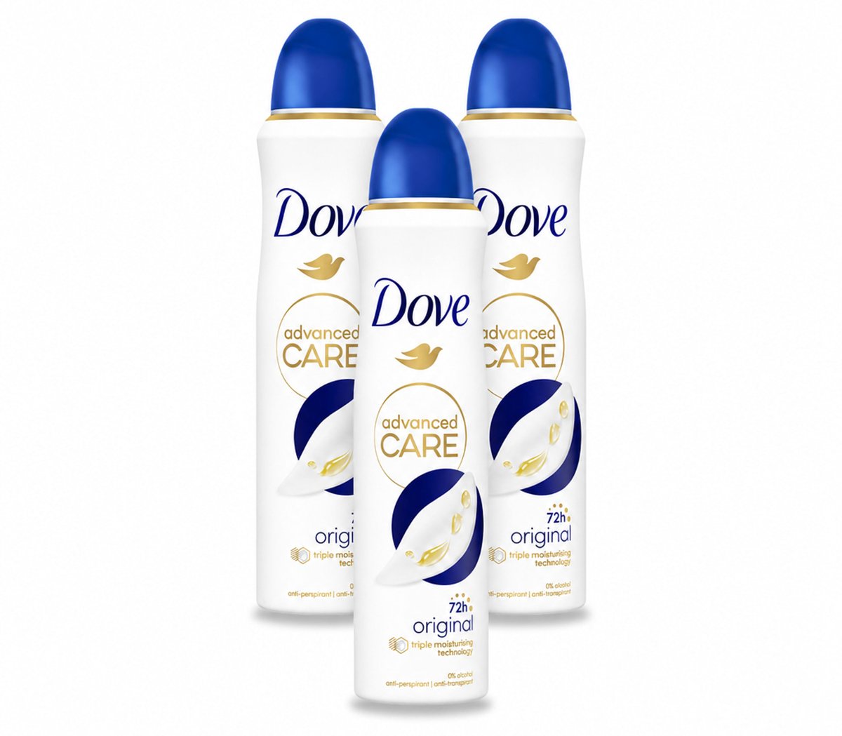 3 x Dove – Deodorant Spray – Original – 150 ml - Bulkverpakking - 3 stuks