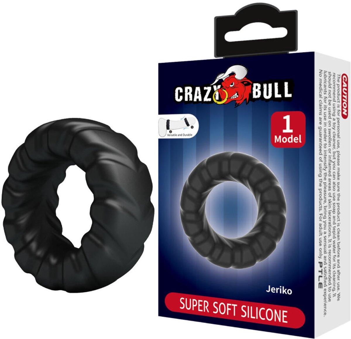 Crazy Bull - Jeriko - Cock Ring - Model 1 - Zwart