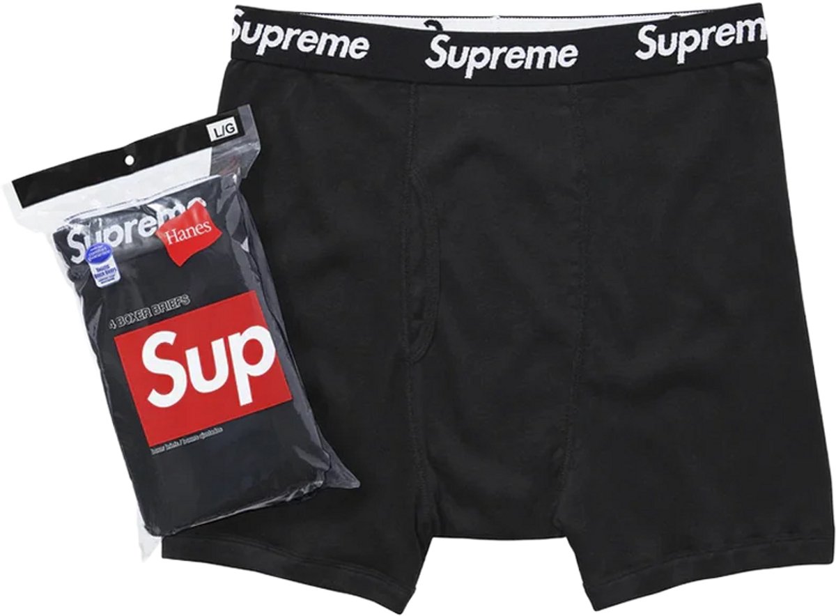 Supreme Hanes Boxer Briefs (4 Pack) Black