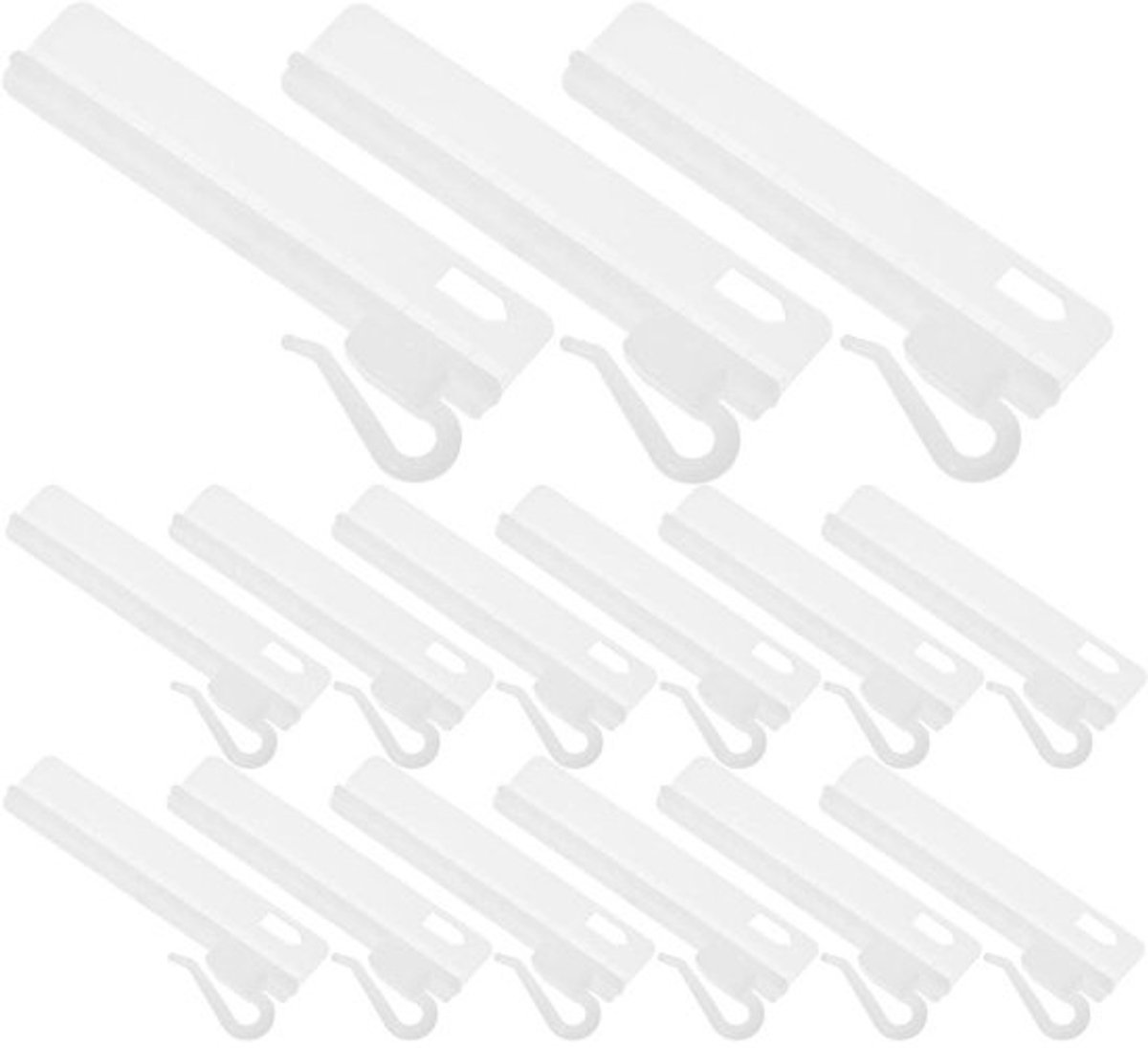 Gordijnhaken - Plooihaken - Voor het ophangen van gordijnen - Verstelbaar ratelmechanisme - 50 stuks - Wit