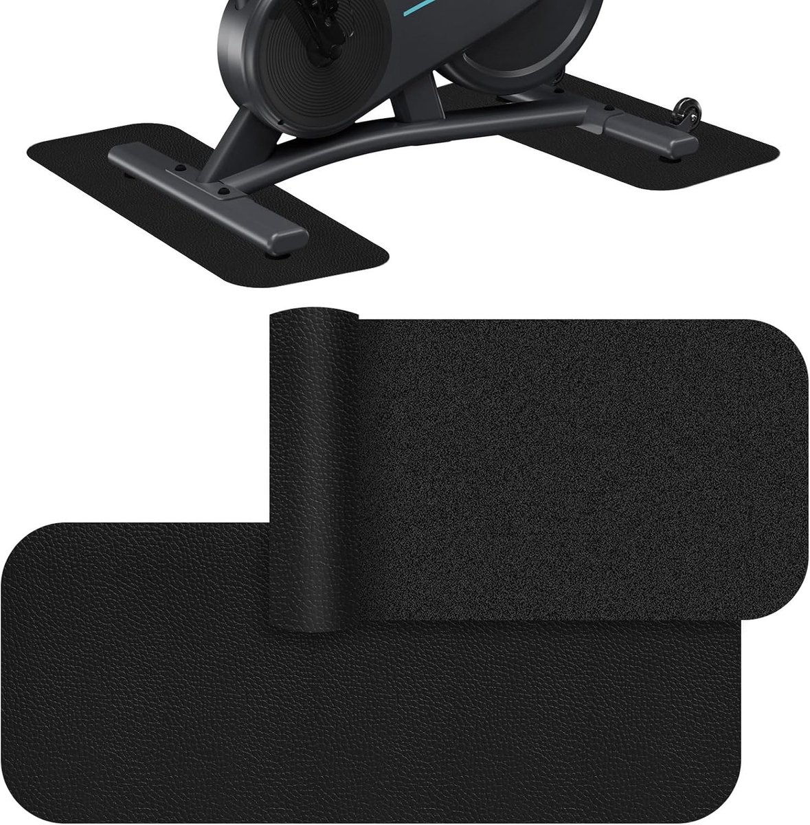 Duurzame vloerbeschermmatten voor fitnessapparatuur, set van 2, antislip, schokabsorberend, 70 x 11 x 0,5 cm