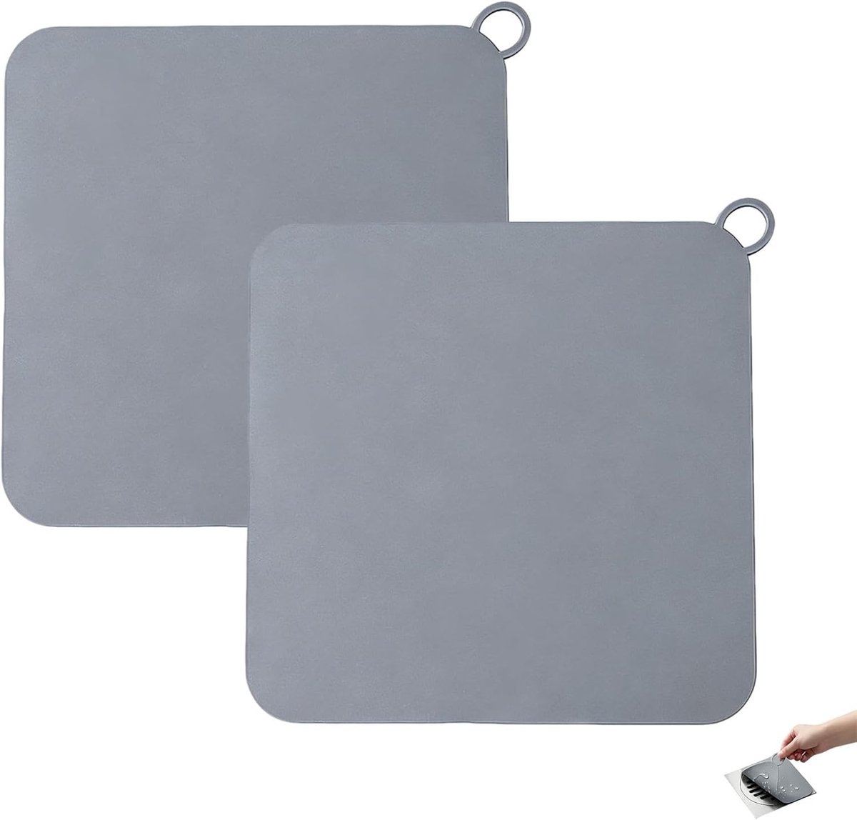 Siliconen douchekap tegen geur: flexibele en waterdichte afdichting, 2 stuks, grijs, perfect voor badkamer en douchegebruik