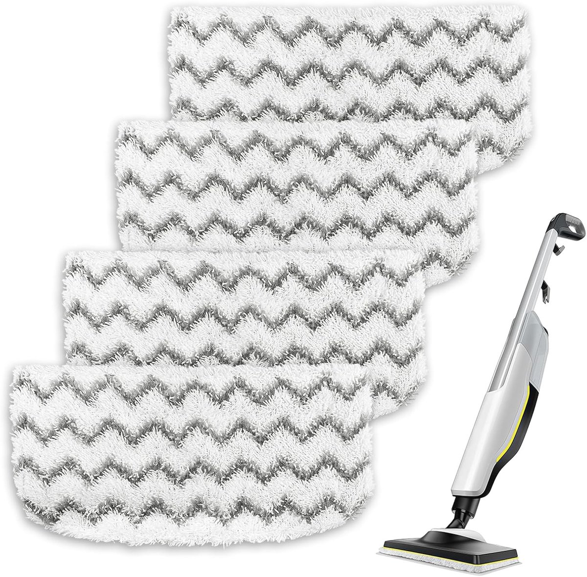 Vervangende Microvezel Pads voor Stoomreinigers - Herbruikbare Schoonmaakdoeken voor Harde Vloeren - Set van 4 Stuks