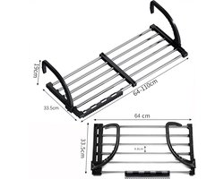 Radiatordroger - Uitbreidbare Wasdroger - Hangrail Boven De Deur - Radiator Wasrek - Wasdroogrek Van Roestvrij Staal