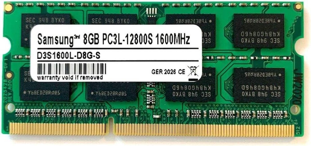 8GB DDR3 1600MHz SO-Dimm PC3L-12800S 2Rx8 1.35V 204pin - ShopVlot